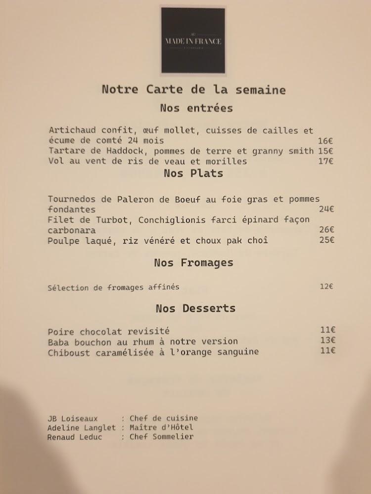 AU MADE IN FRANCE - Menu Image 1